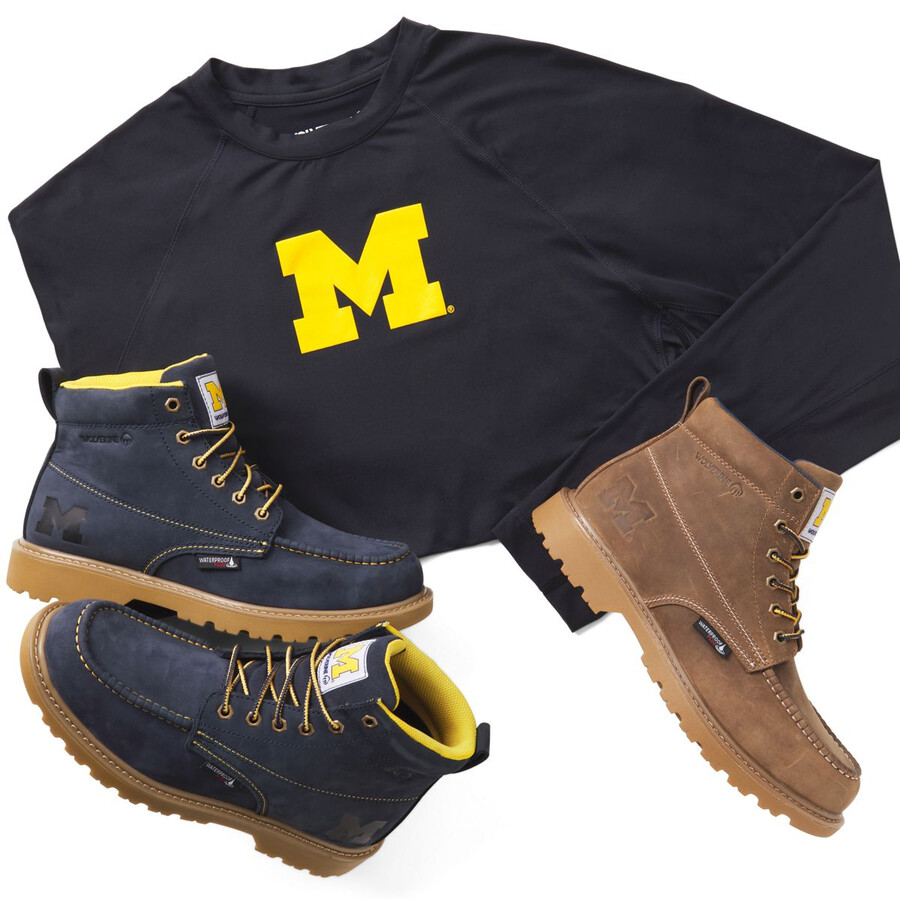 wolverine x tappra university of michigan sun-stop eko lång Ärm tee
