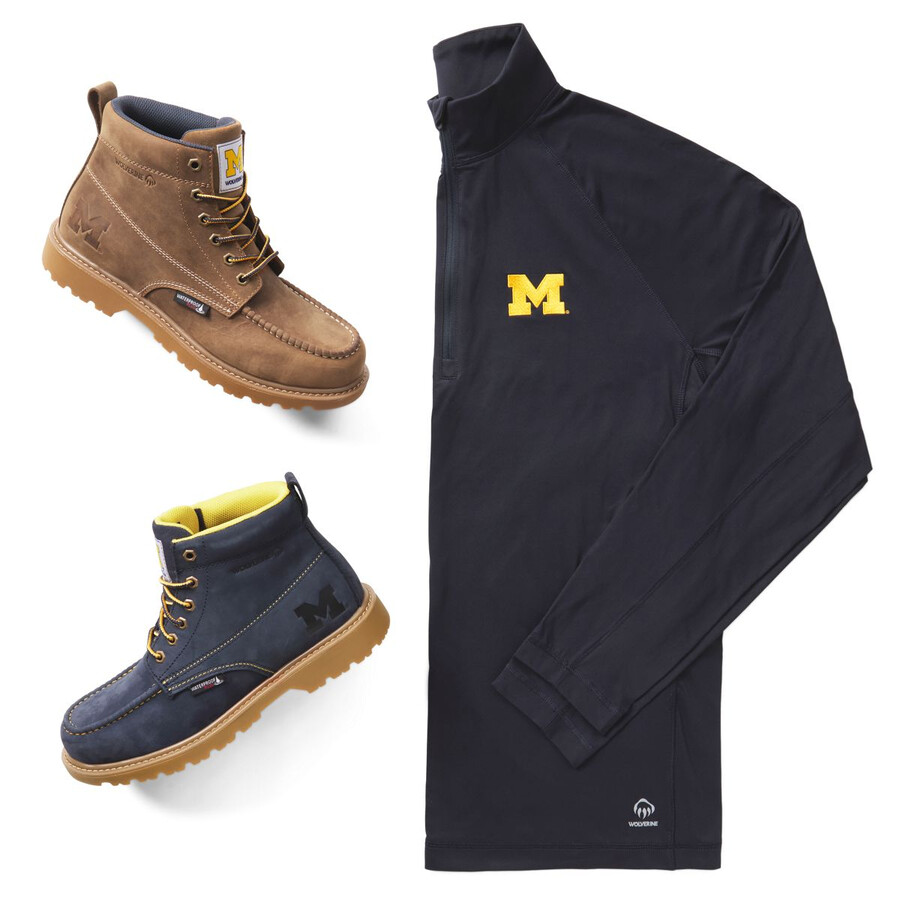 wolverine x tappra university of michigan sun-stop eco halv zip