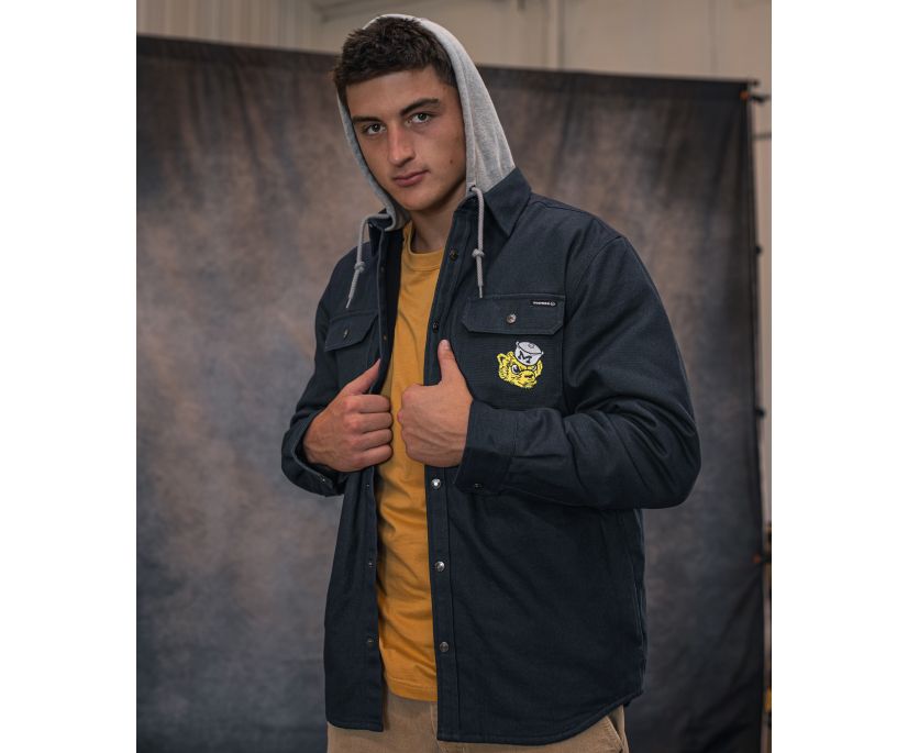 wolverine x university of michigan Överman maskerade duk shirt-jac