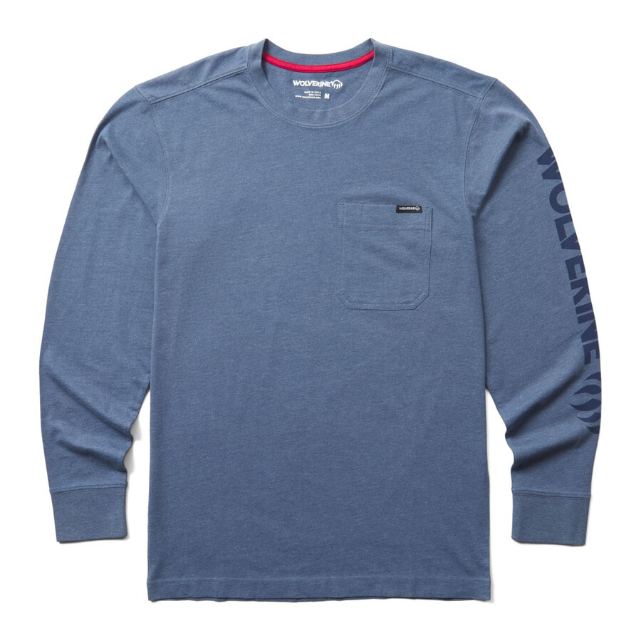klassisk grafisk lång Ärm pocket tee