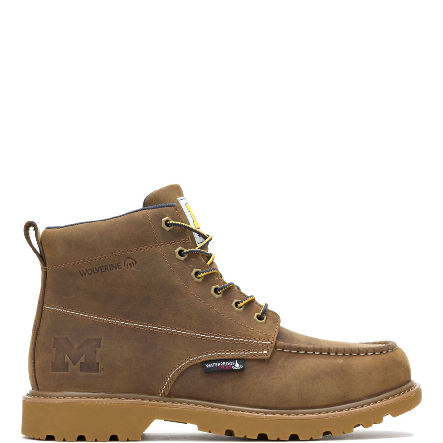 wolverine x tappra university of michigan floorhand moc toe arbete boot
