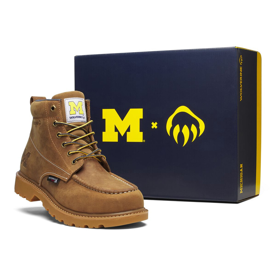 wolverine x tappra university of michigan floorhand moc toe arbete boot