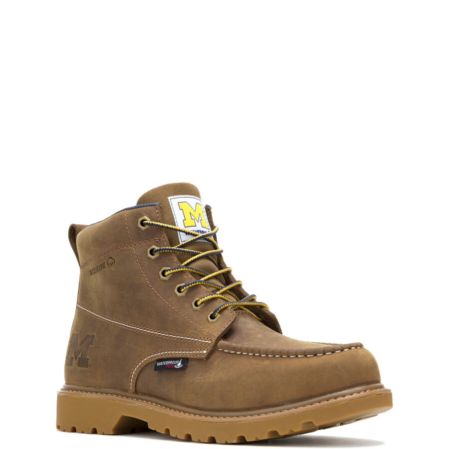 wolverine x tappra university of michigan floorhand moc toe arbete boot